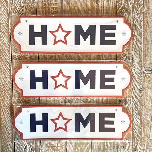 🇺🇸HOME Americana Metal Sign🇺🇸 NWT~10”x3” - Picture 2 of 3